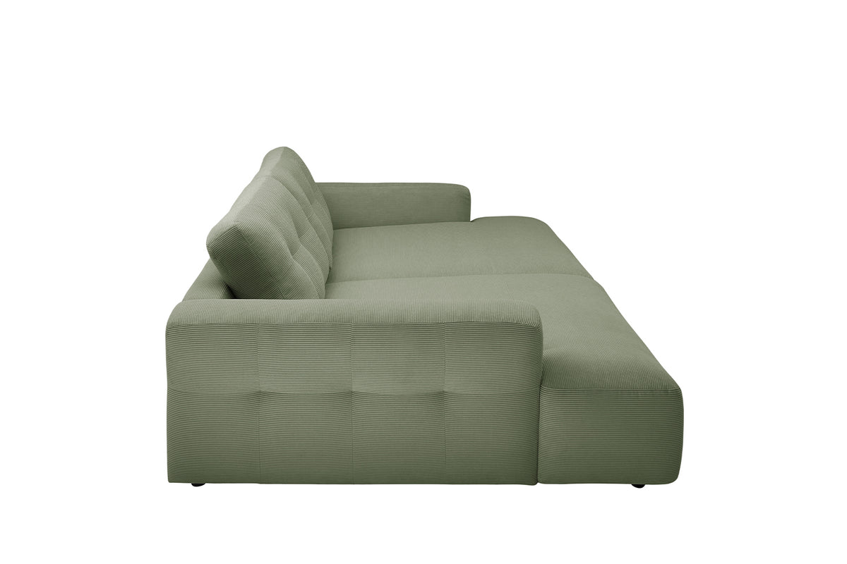 B-Ware KAWOLA Big Sofa MIKA Feincord olivgrün