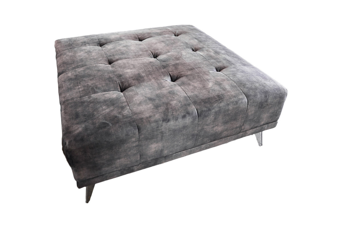 B-Ware KAWOLA Hocker WIOLO velvet anthrazit