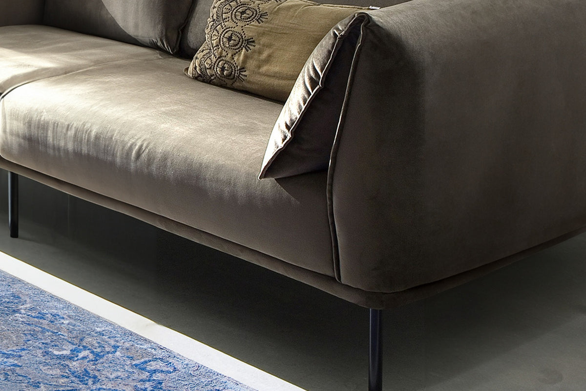 B-Ware KAWOLA Sofa CARRY, 3-Sitzer Stoff olivgrün