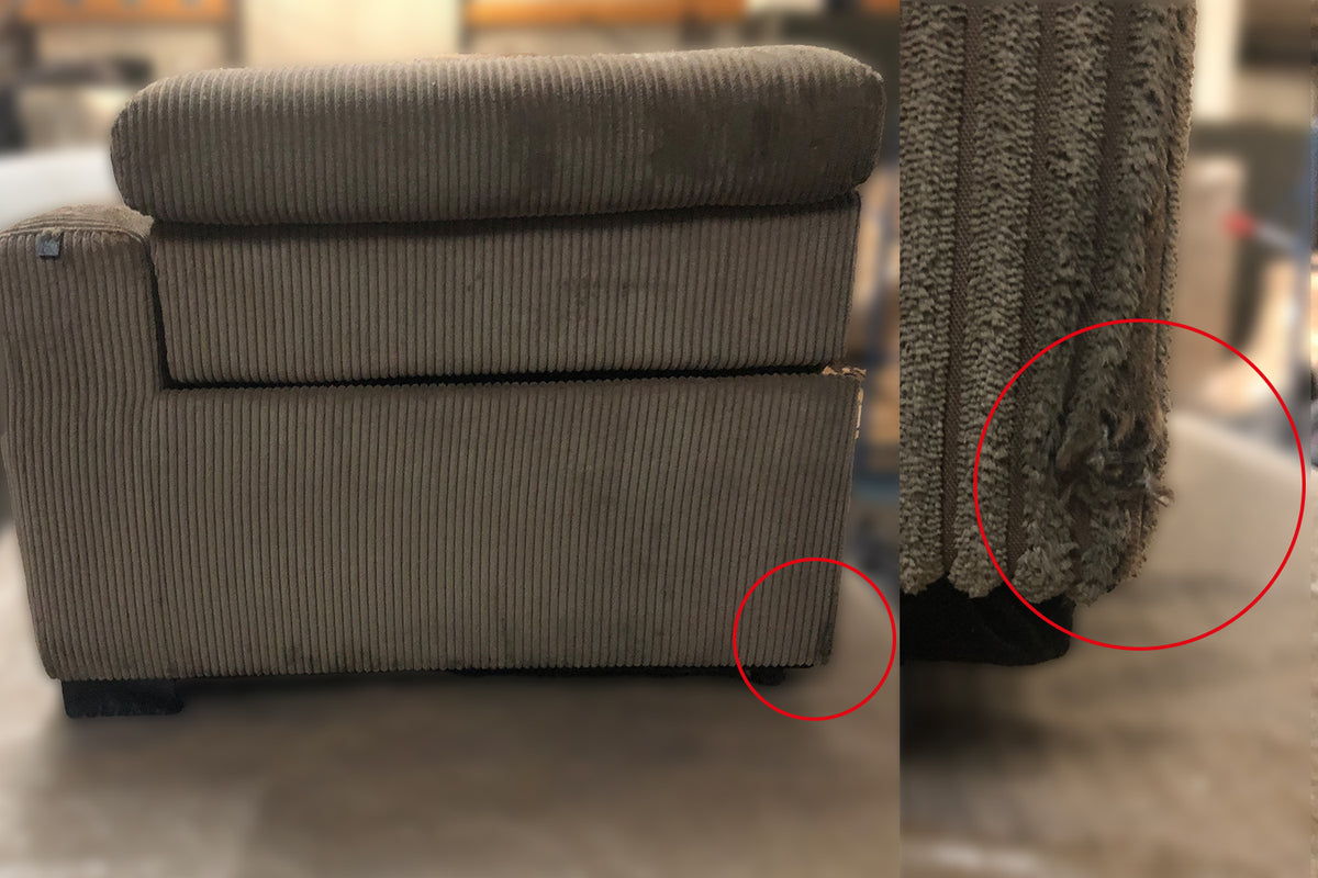 B-Ware KAWOLA Sofa FINN 3-Sitzer mit Relaxfunktion Cord braun