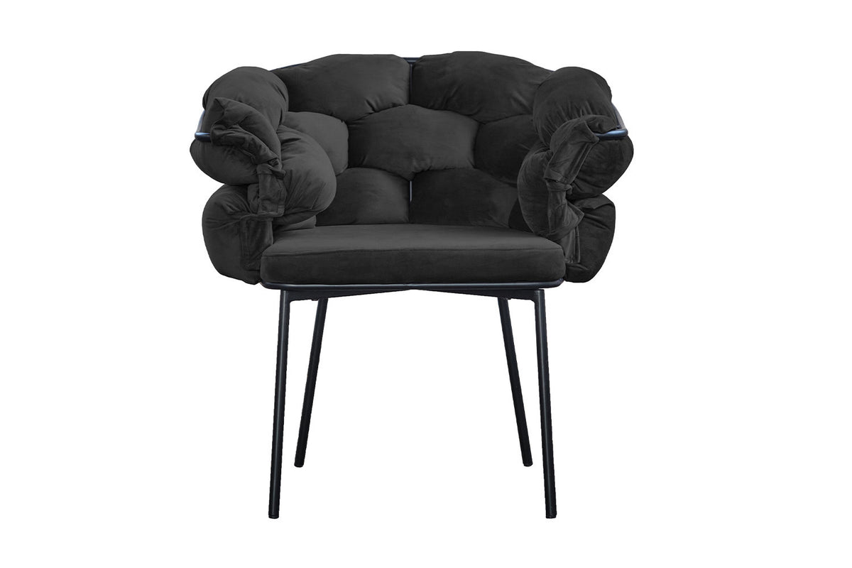 B-Ware KAWOLA Stuhl MONTY Designstuhl Velvet schwarz