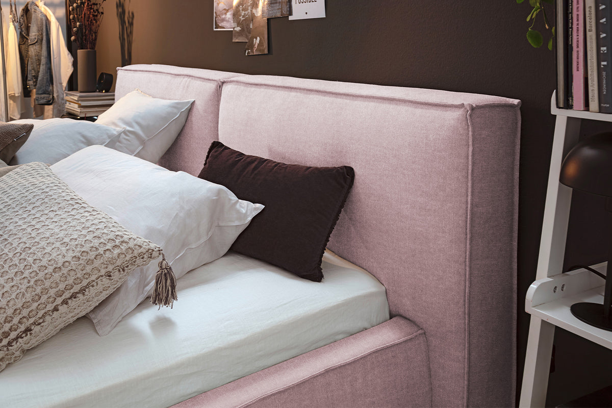 KAWOLA Bett CARLO Polsterbett Stoff rosa