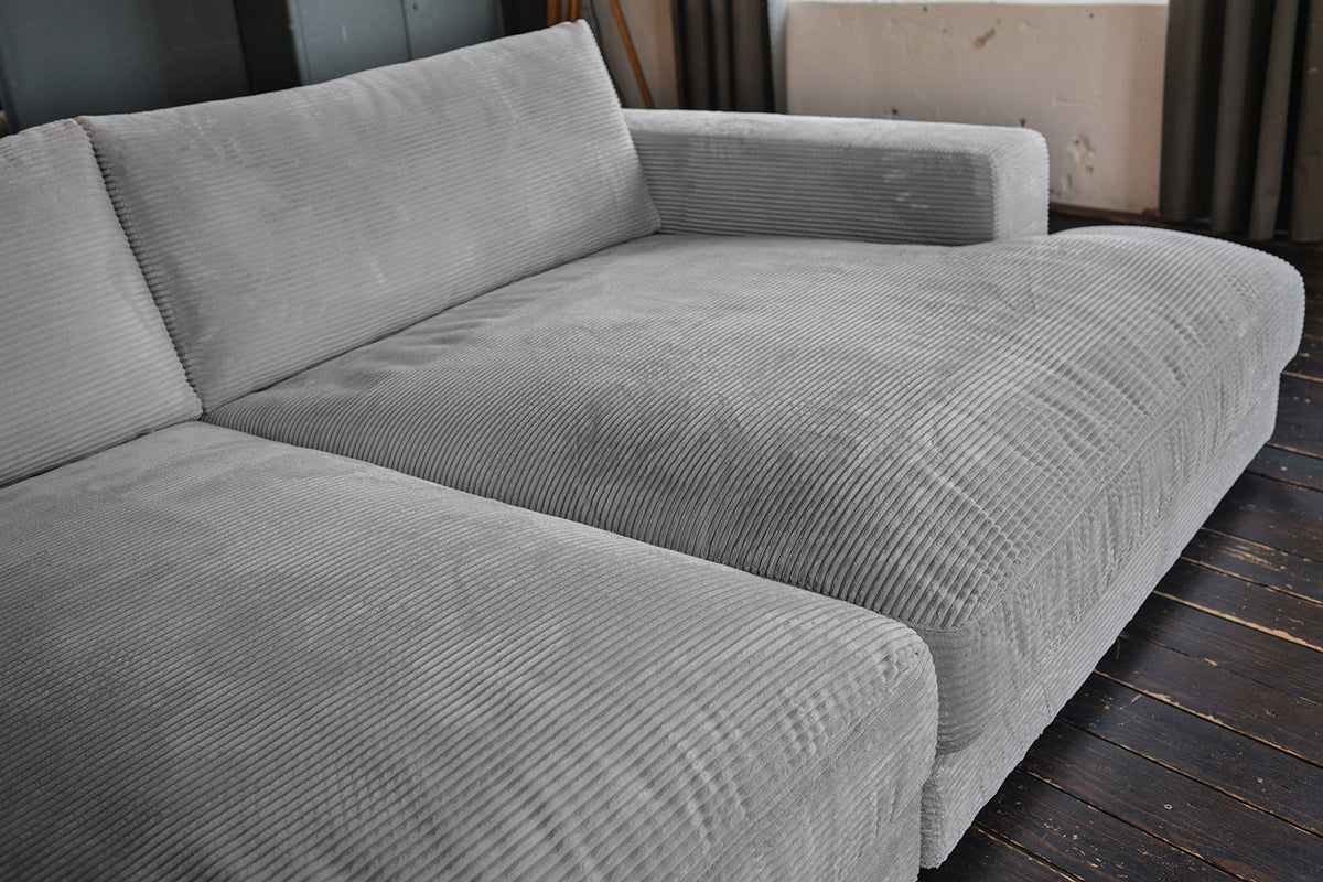 KAWOLA Big Sofa MADELINE Cord grau