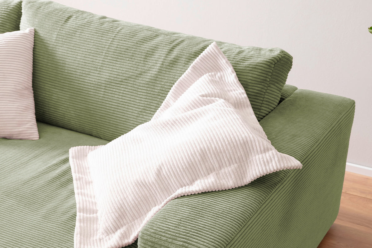 KAWOLA Big Sofa MADELINE Cord olivgrün