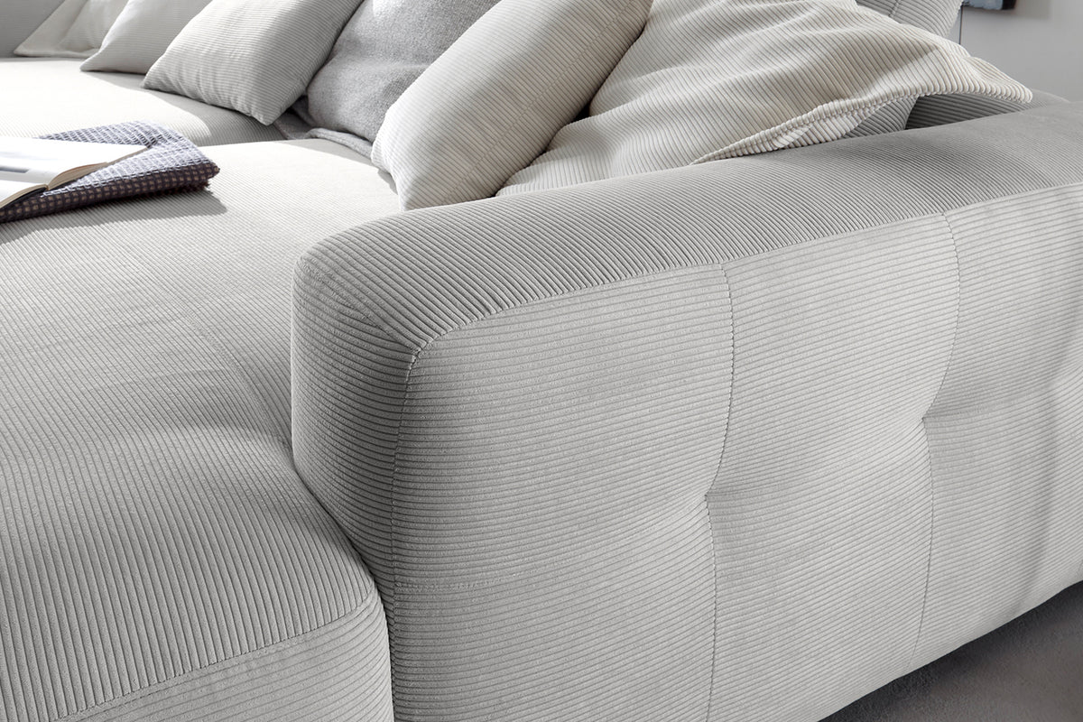 KAWOLA Big Sofa MIKA Feincord silber