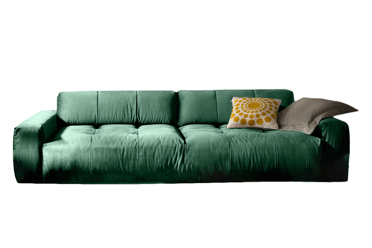 KAWOLA Big Sofa PALACE 3-Sitzer mit Sitztiefenverstellung Velvet smaragd