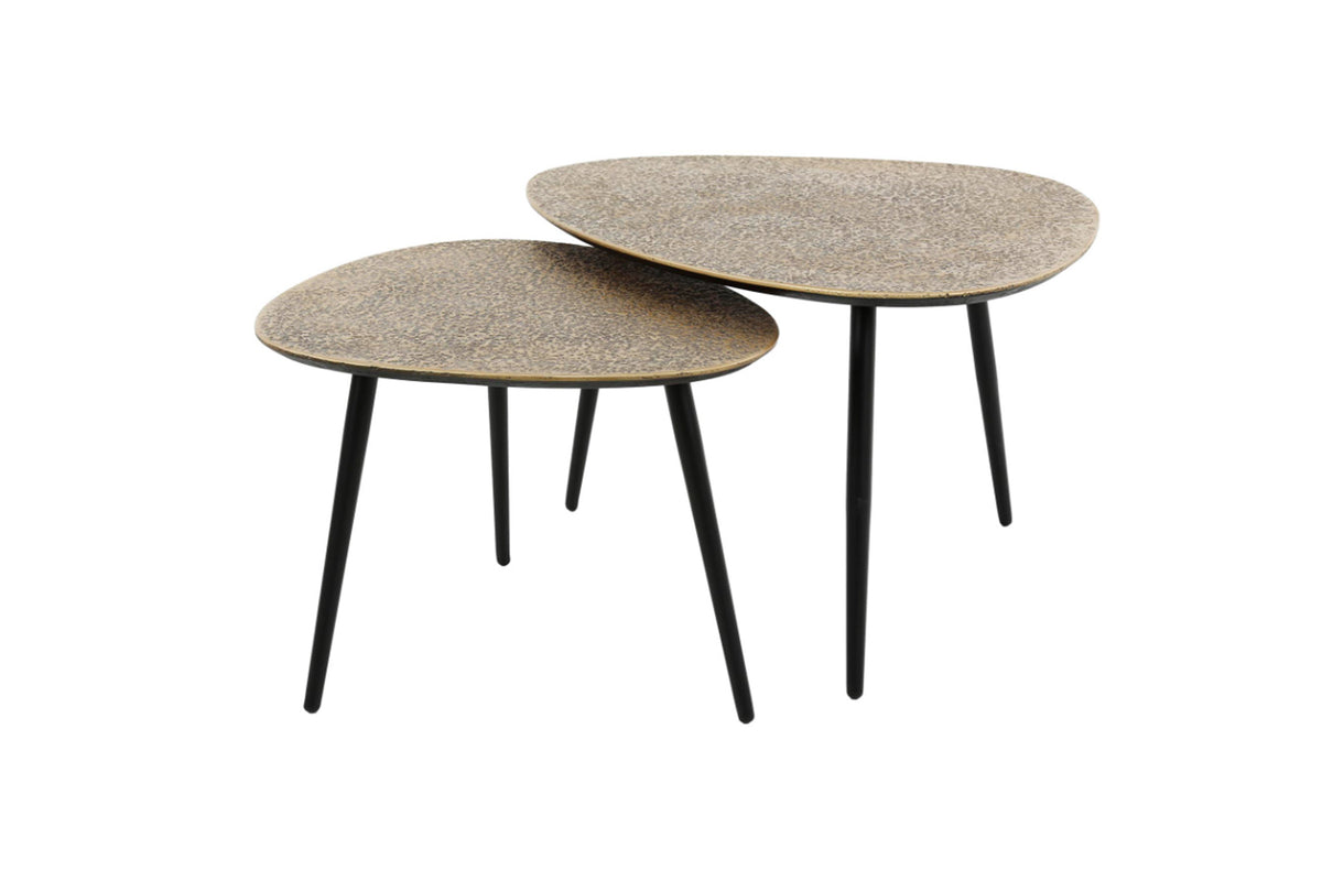 KAWOLA Couchtisch LAUCA Set 2-tlg. Metall bronze dreieckig