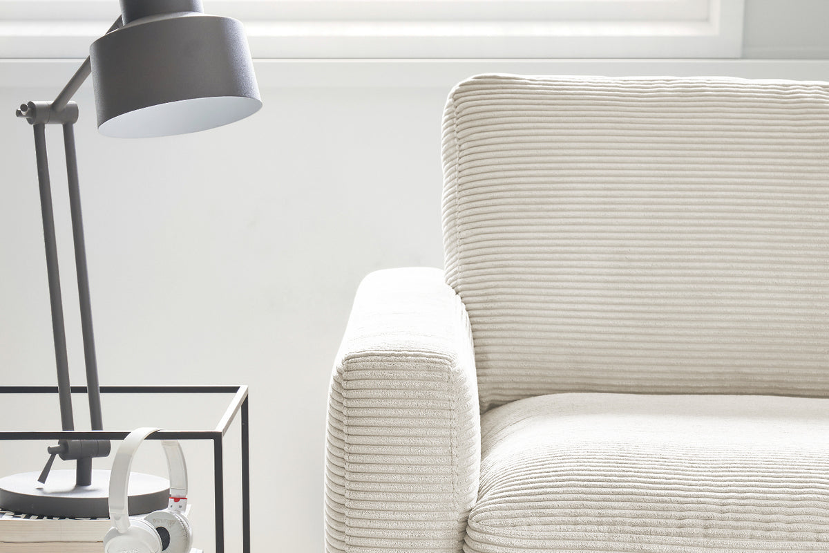 KAWOLA Ecksofa CARA Sofa Cord cremeweiß
