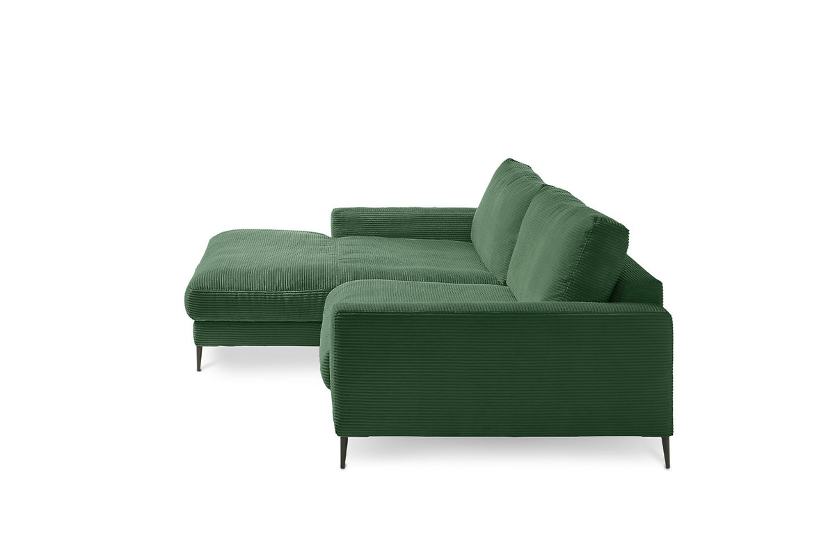 KAWOLA Ecksofa CARA Sofa Cord smaragd
