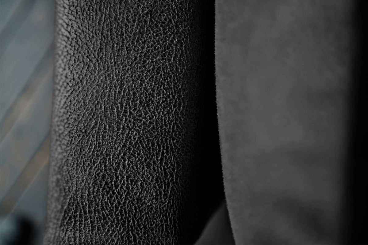 KAWOLA Ecksofa VILNIUS 3-Sitzer mit Recamiere Lederfaserstoff schwarz