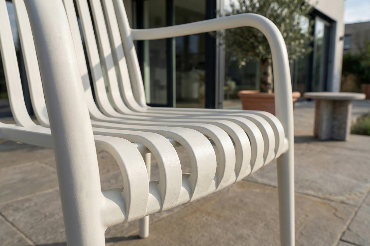 KAWOLA Gartenstuhl MIAVA Outdoor stapelbar Kunststoff cremefarben