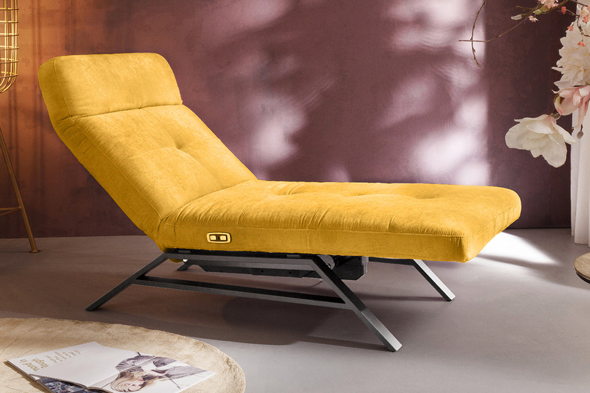 KAWOLA Liege AMERIVA Relaxliege Velvet curry, Silber