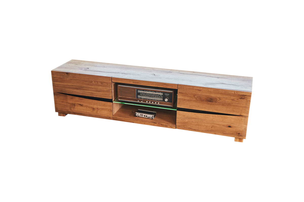 KAWOLA Lowboard YOSHA 2 Türen mit LED Eiche