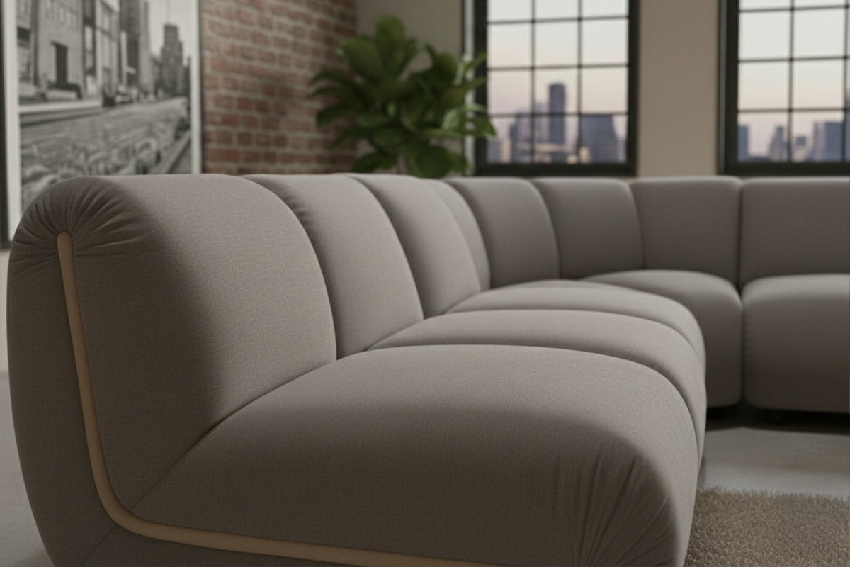 KAWOLA Modulsofa LAYLA Ecksofa 5 Module Velvet taupe