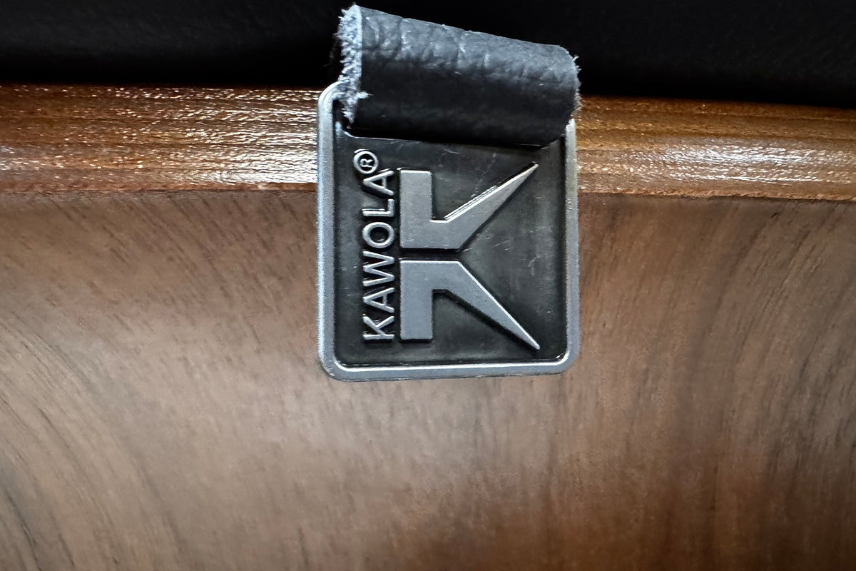 KAWOLA Relaxsessel SILVA Drehsessel Leder schwarz mit Hocker