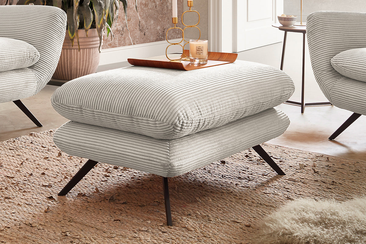 KAWOLA Sessel CHARME Hochlehnsessel Cord cremeweiß