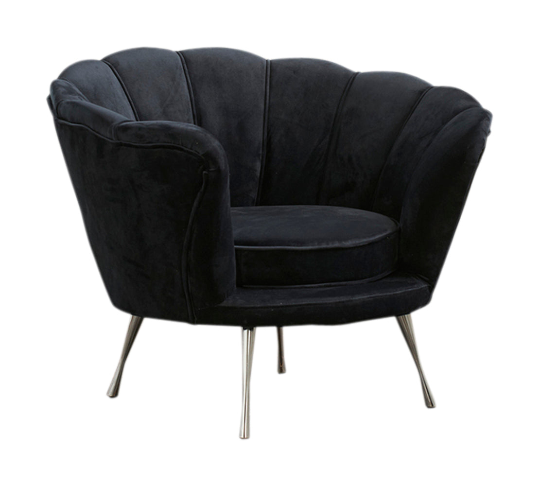 KAWOLA Sessel NARLA Polstersessel Velvet schwarz
