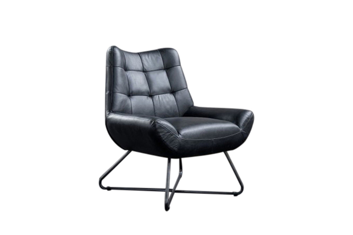 KAWOLA Sessel Snooze Leder schwarz B/H/T:
