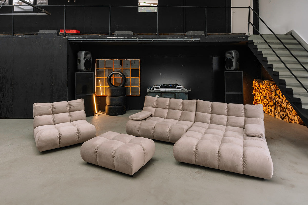 KAWOLA Sessel VIVIEN Drehsessel Velvet sand