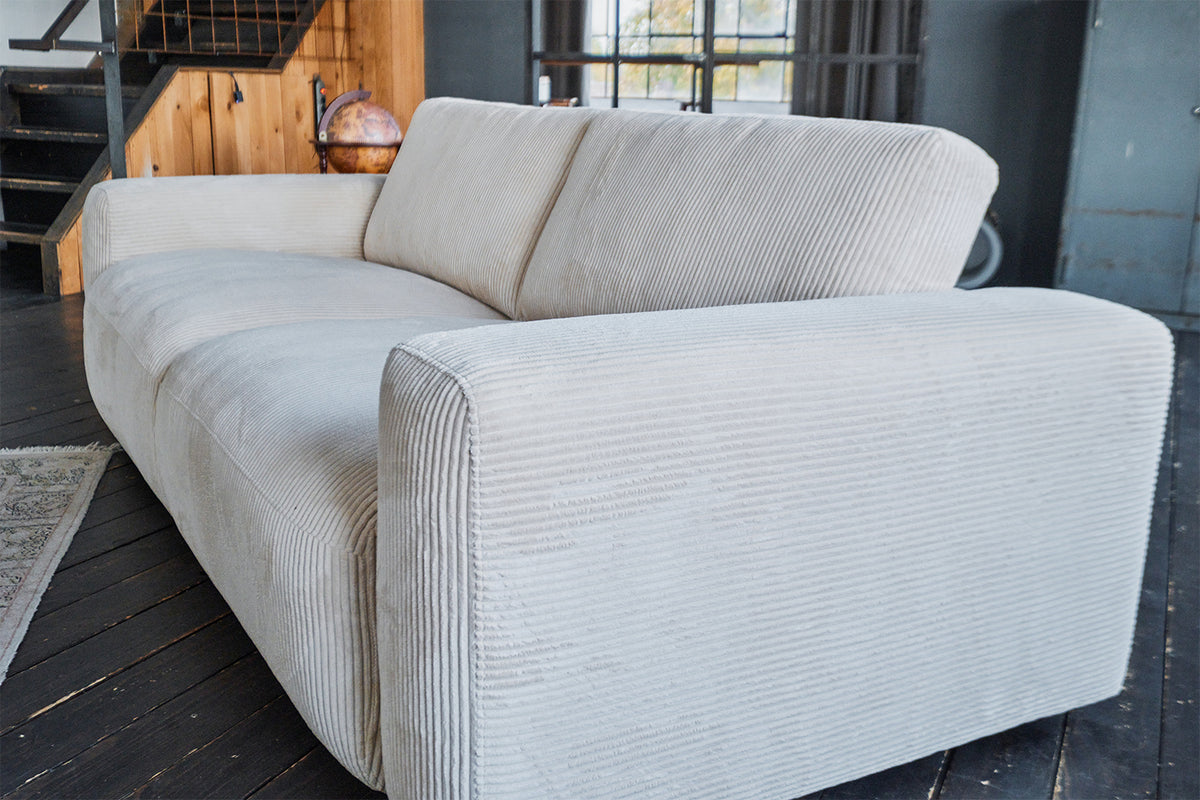 KAWOLA Sofa BODHI 3-Sitzer Cord cremeweiß
