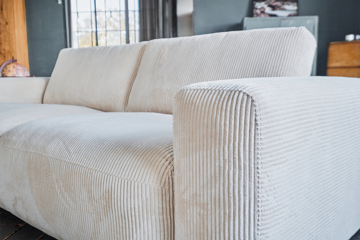KAWOLA Sofa BODHI 3-Sitzer Cord cremeweiß