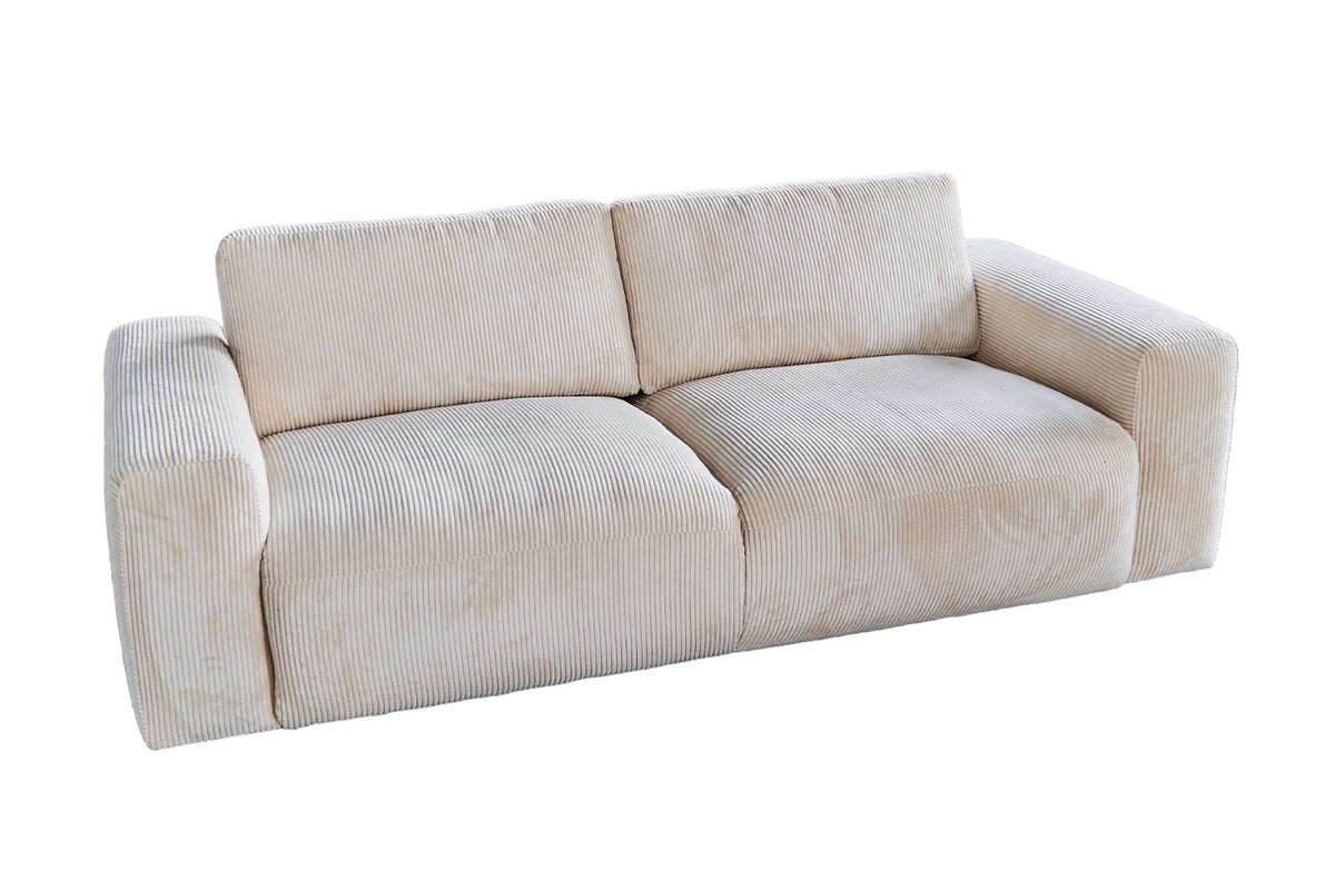 KAWOLA Sofa BODHI 3-Sitzer Cord cremeweiß