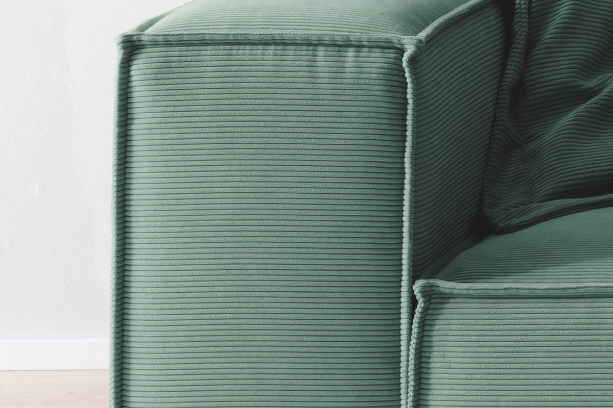 KAWOLA Sofa CARMO 3-Sitzer Feincord grün