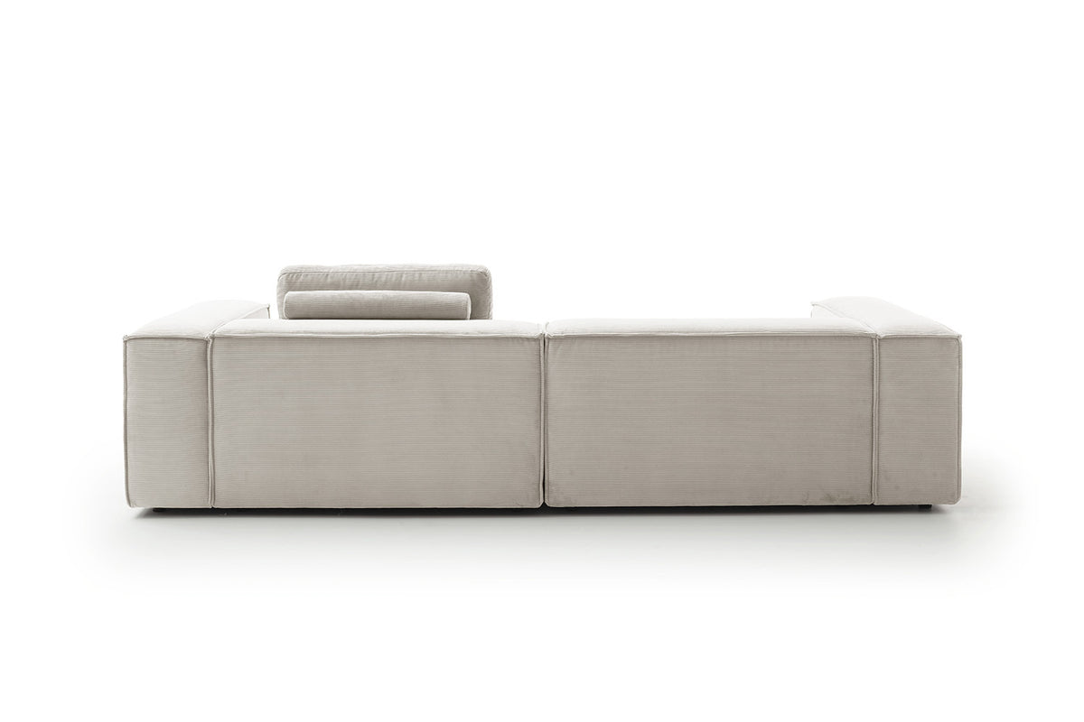 KAWOLA Sofa CARMO 3-Sitzer Feincord silber