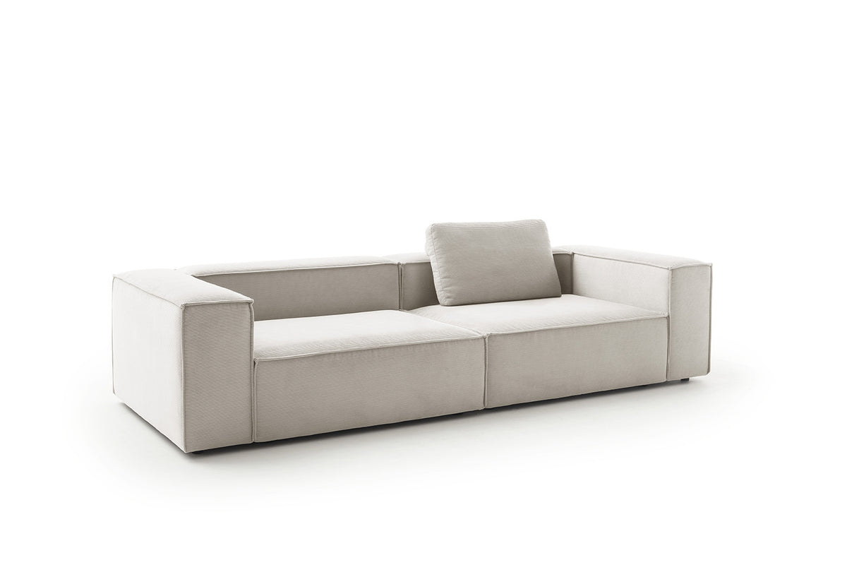 KAWOLA Sofa CARMO 3-Sitzer Feincord silber