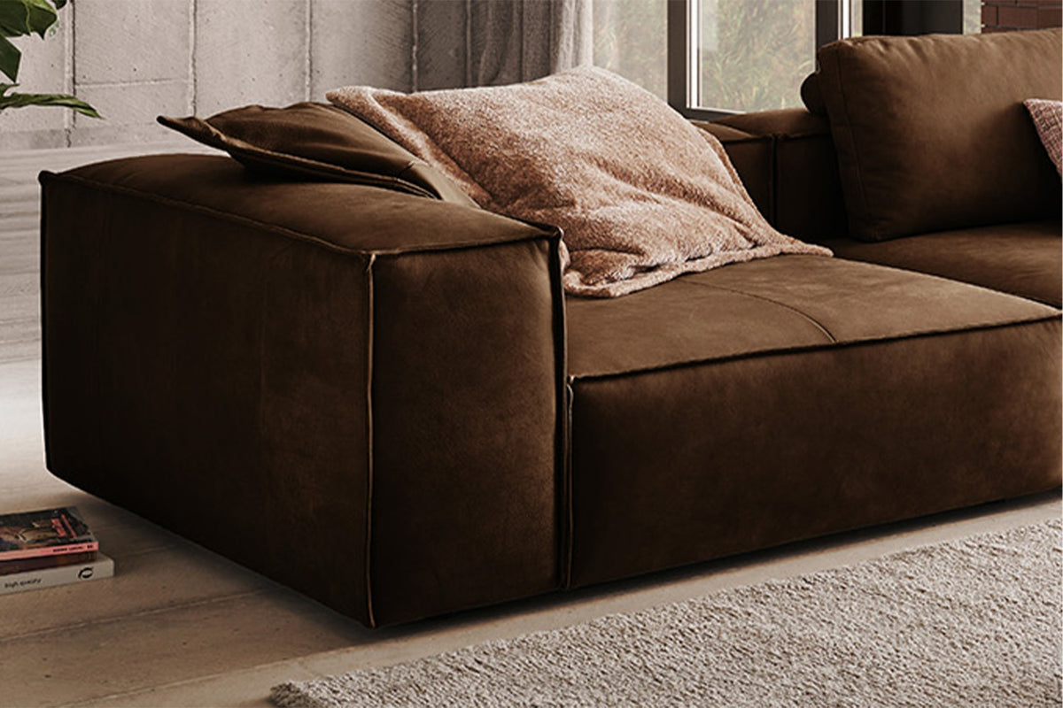 KAWOLA Sofa CARMO 3-Sitzer Leder braun
