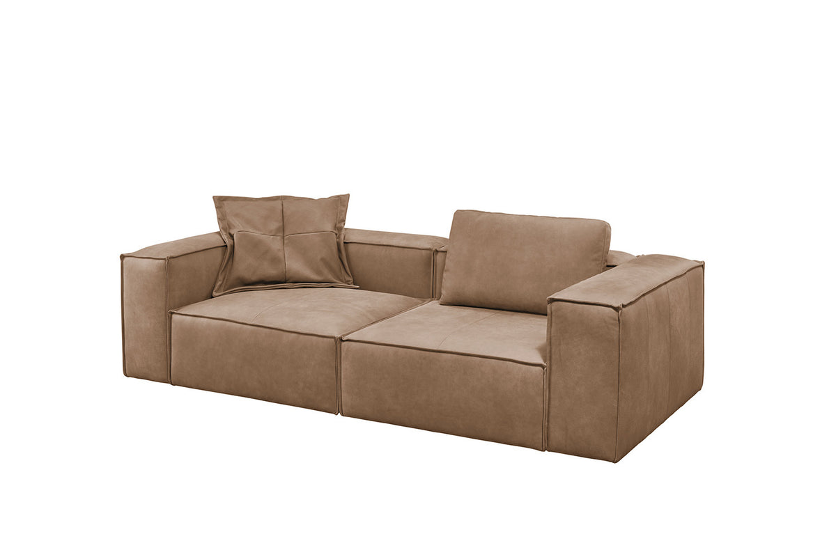 KAWOLA Sofa CARMO 3-Sitzer Leder taupe