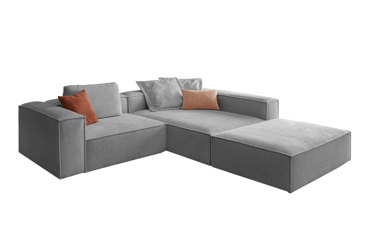 KAWOLA Sofa CARMO Ecksofa Stoff grau