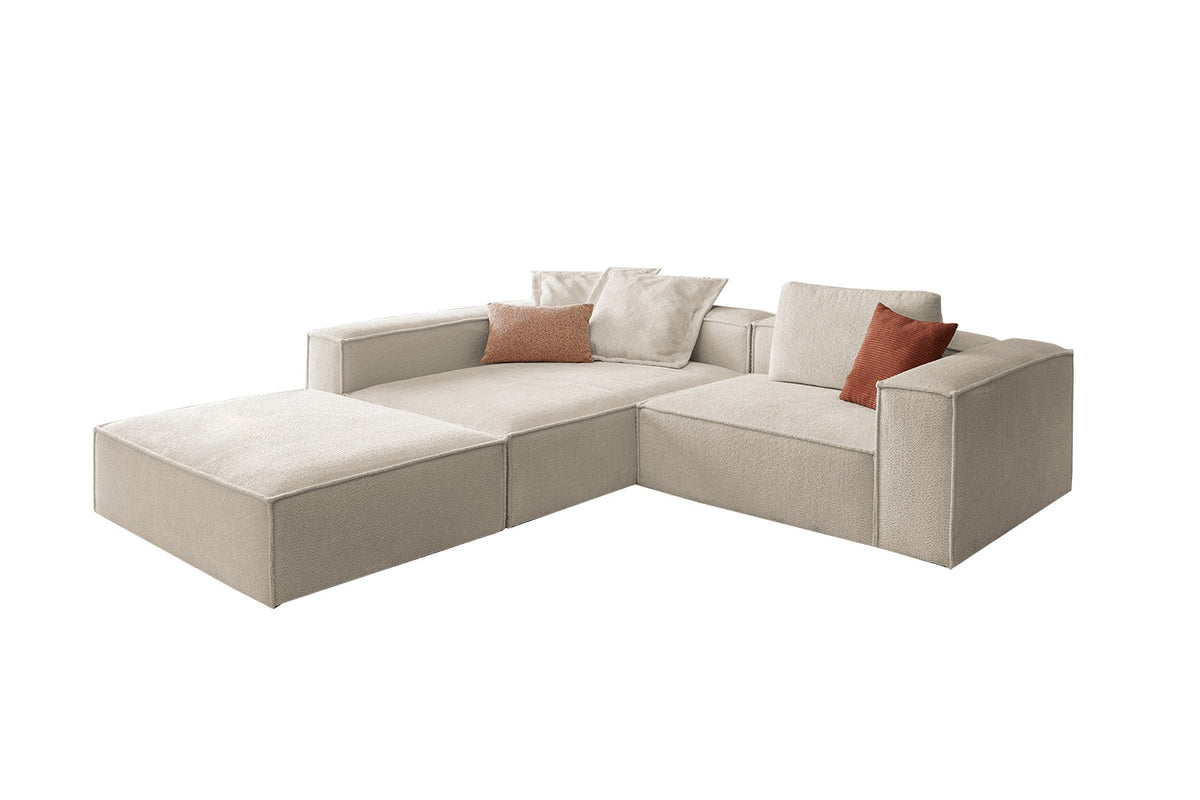 KAWOLA Sofa CARMO Ecksofa Stoff weiß