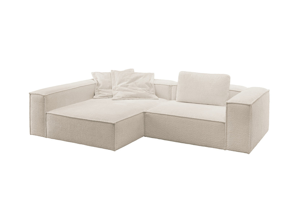 KAWOLA Sofa CARMO Ecksofa Stoff weiß