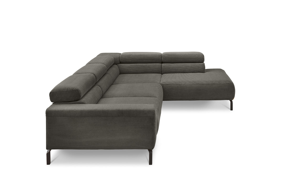 KAWOLA Sofa DELIA Ecksofa Feincord anthrazit