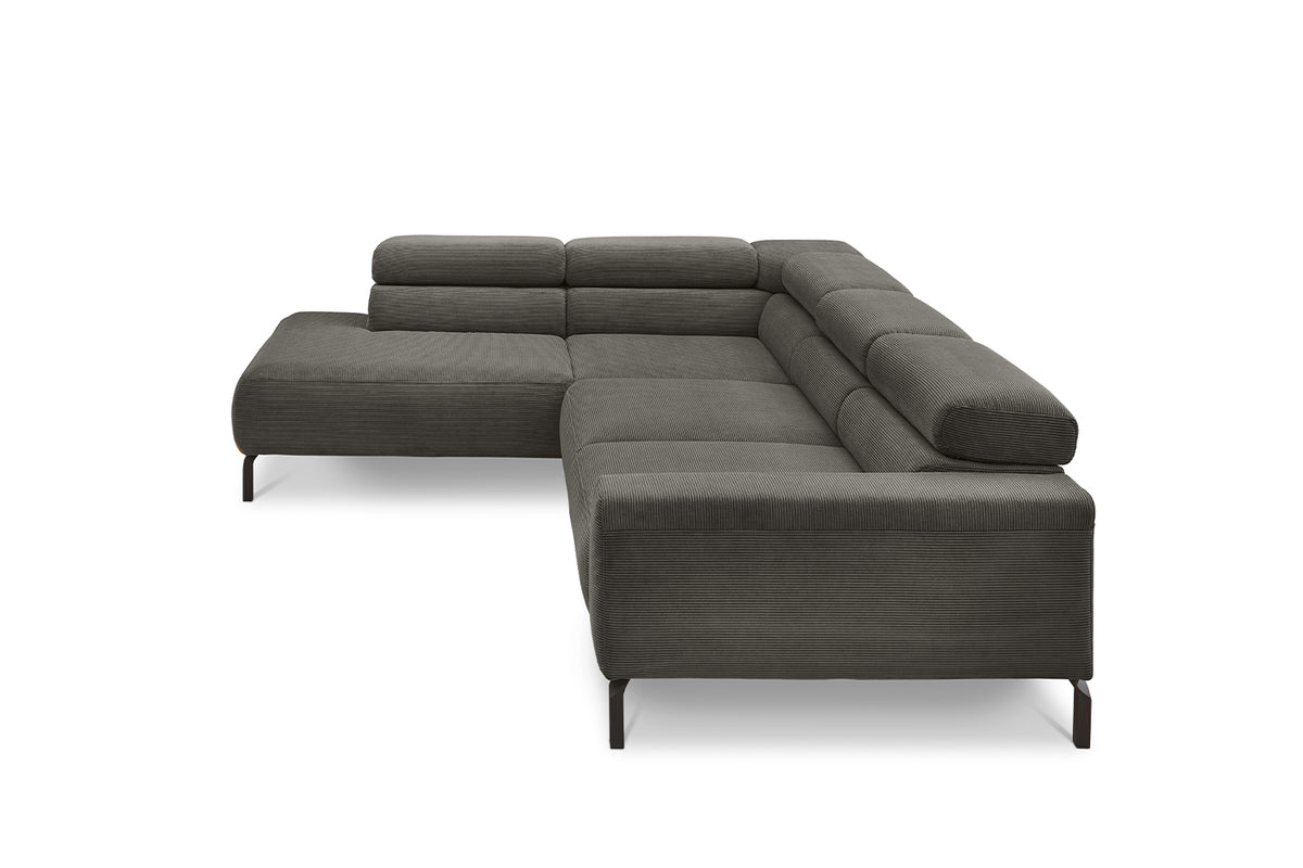 KAWOLA Sofa DELIA Ecksofa Feincord anthrazit