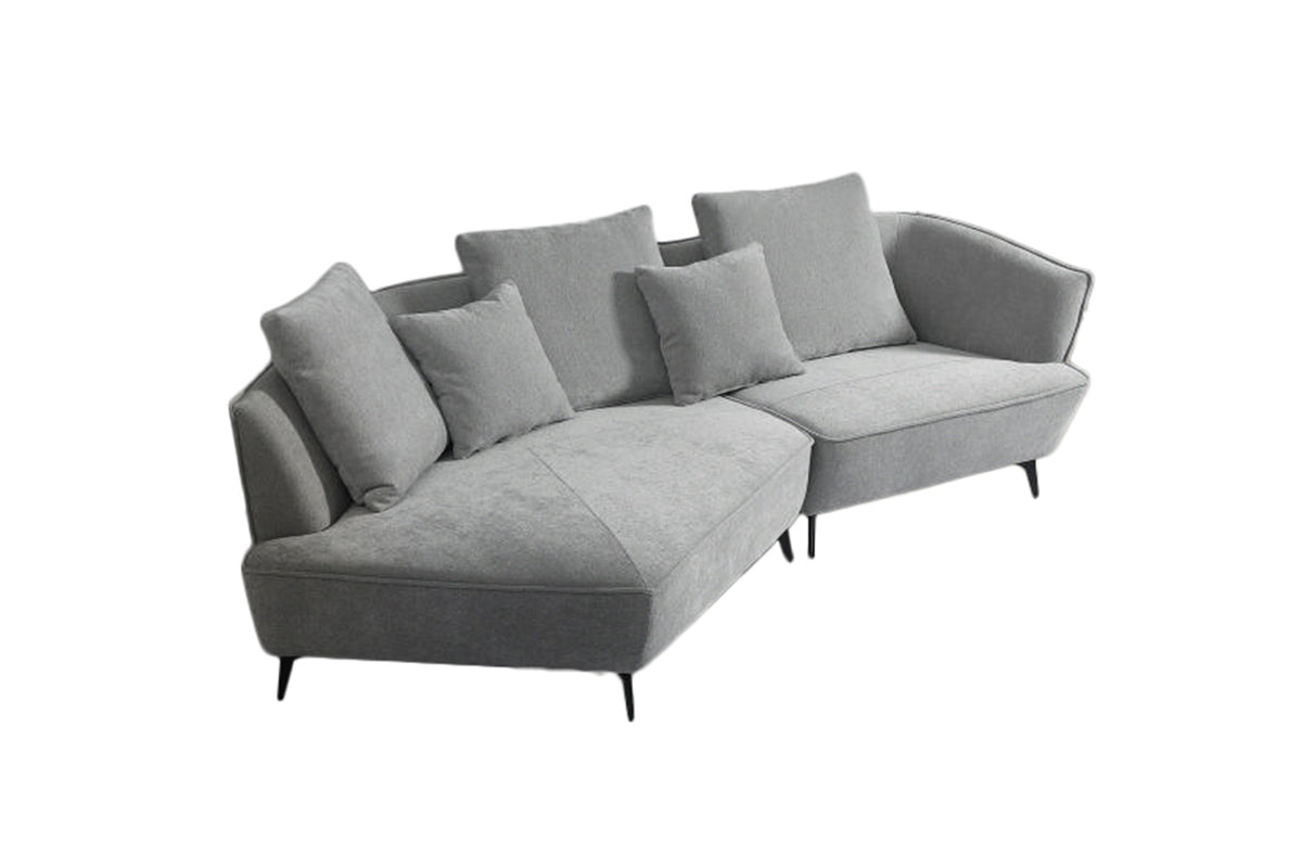 KAWOLA Sofa GARBO Designsofa Stoff grau