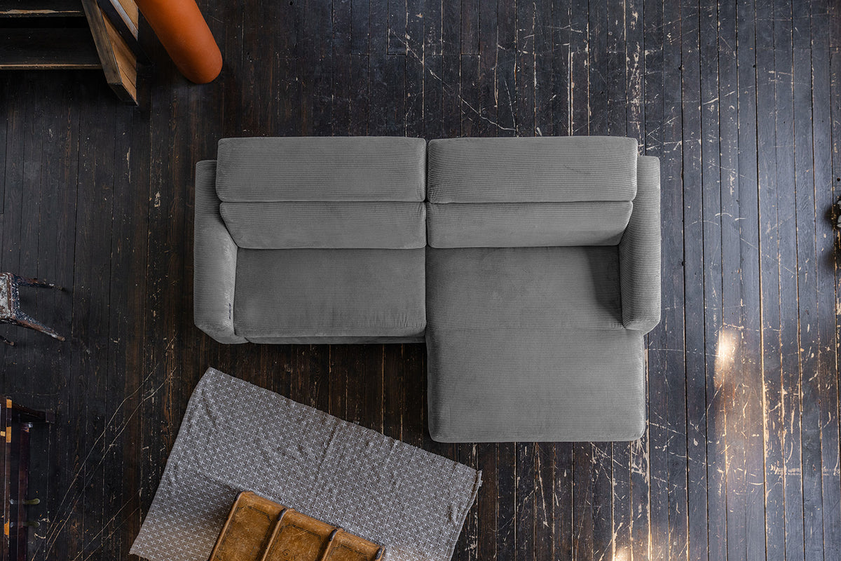KAWOLA Sofa LAISKA Ecksofa Cord grau