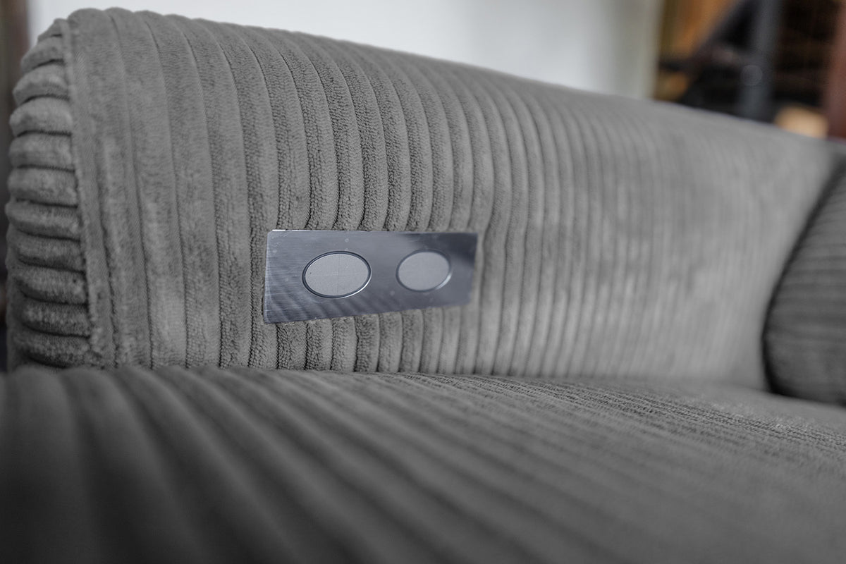 KAWOLA Sofa LAISKA Ecksofa Cord grau