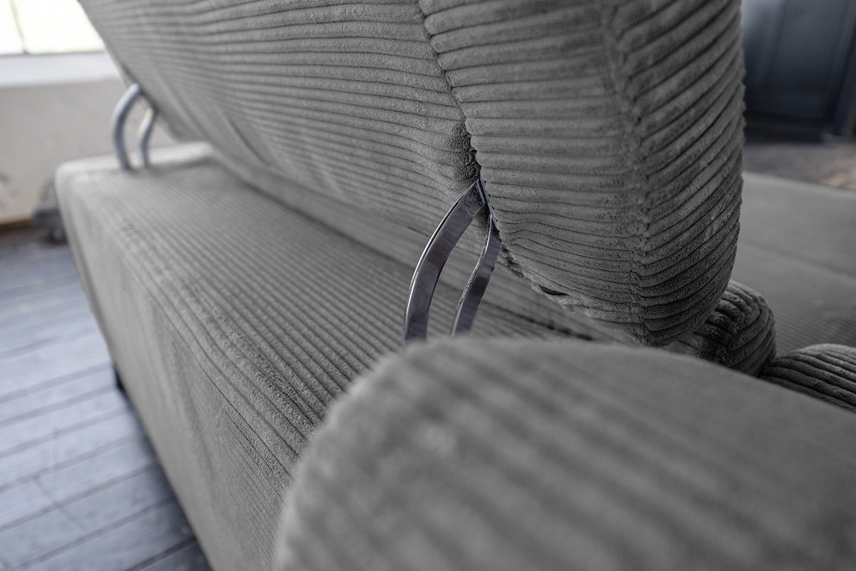 KAWOLA Sofa LAISKA Ecksofa Cord grau