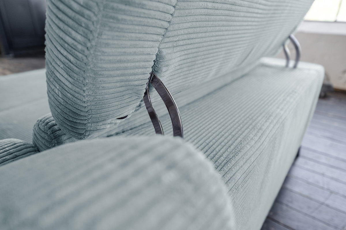 KAWOLA Sofa LAISKA Ecksofa Cord hellblau