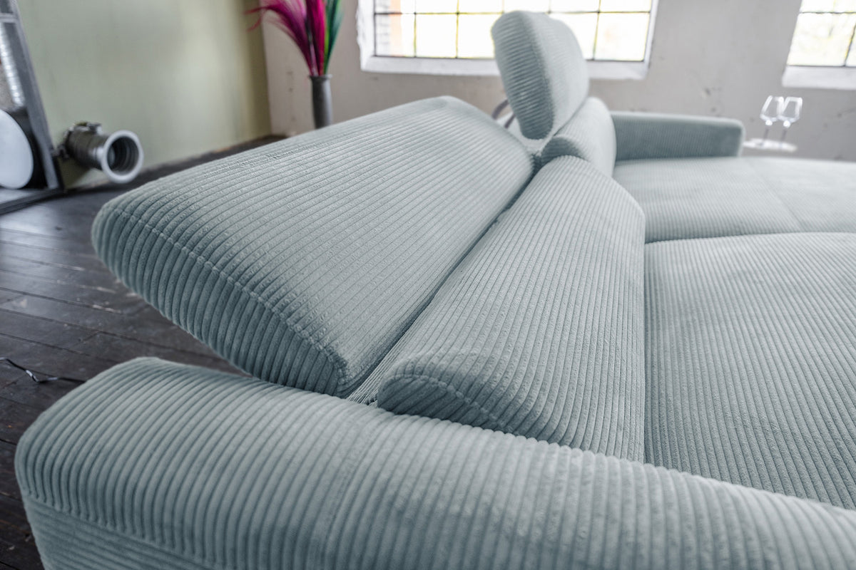 KAWOLA Sofa LAISKA Ecksofa Cord hellblau