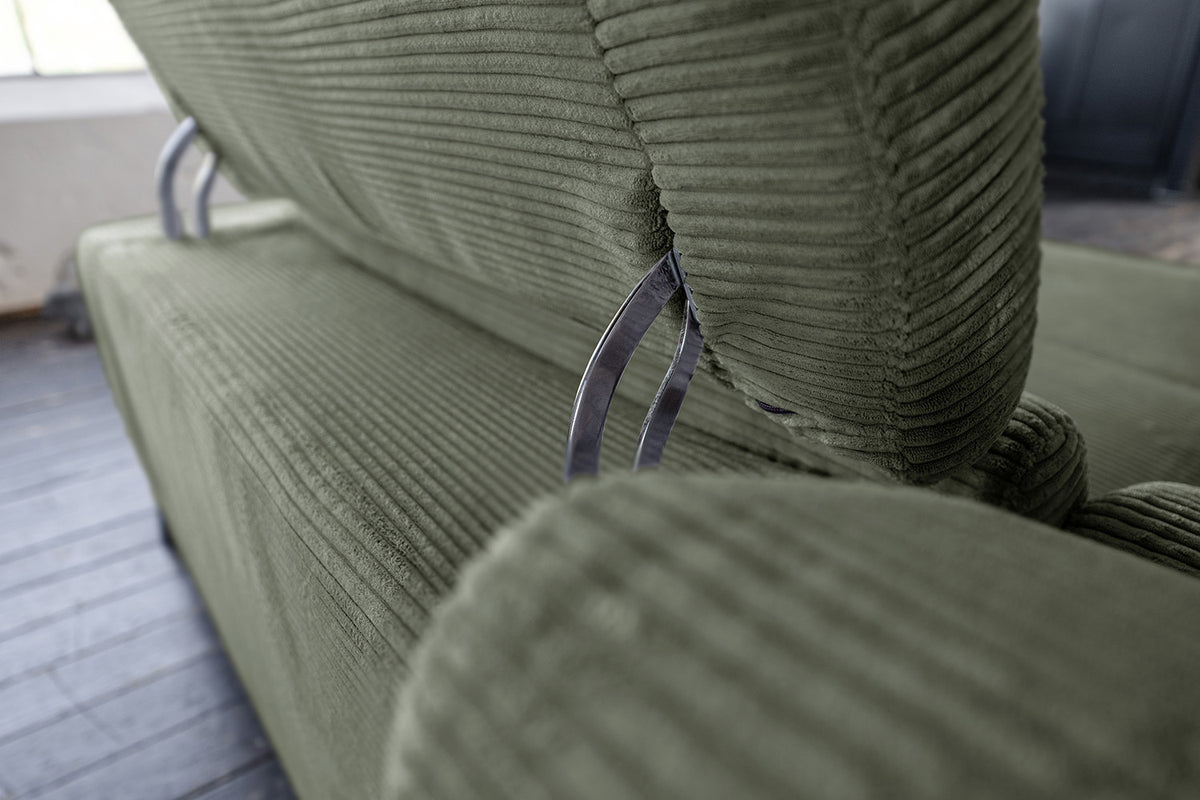 KAWOLA Sofa LAISKA Ecksofa Cord olivgrün