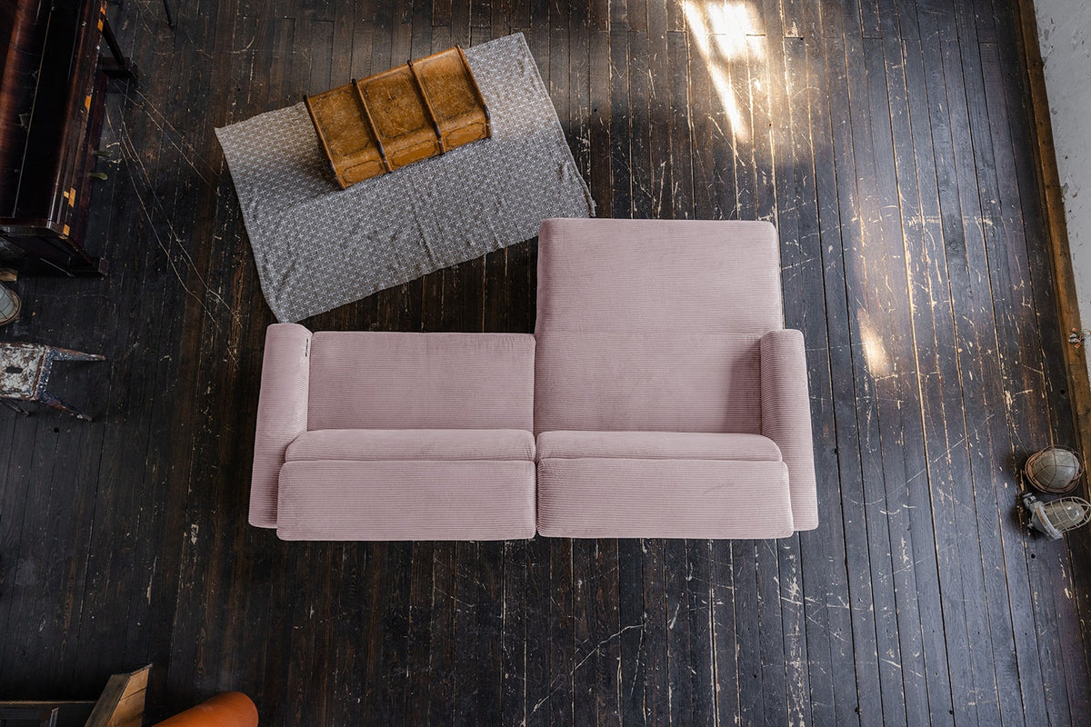 KAWOLA Sofa LAISKA Ecksofa Cord rosa
