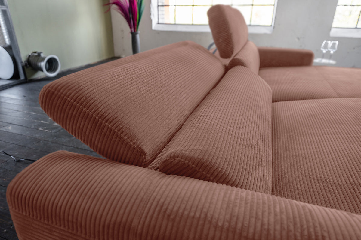 KAWOLA Sofa LAISKA Ecksofa Cord rost