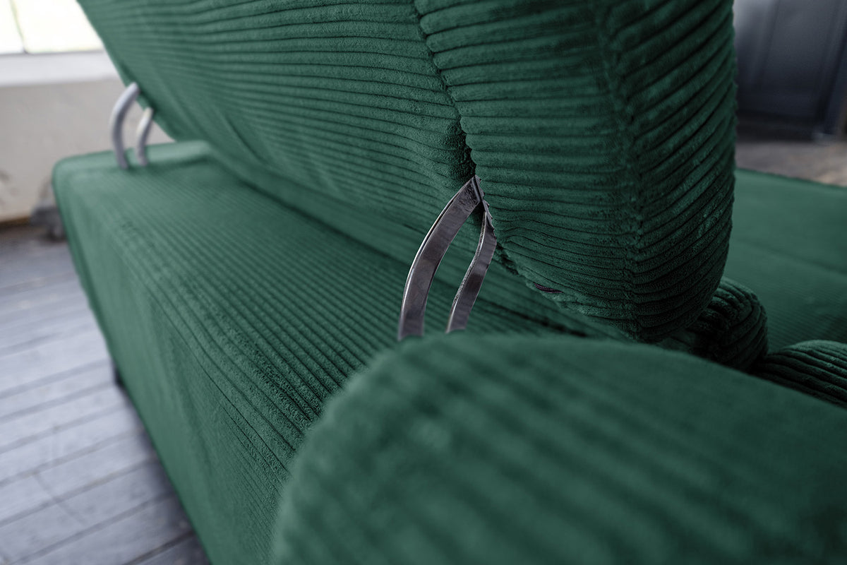KAWOLA Sofa LAISKA Ecksofa Cord smaragd
