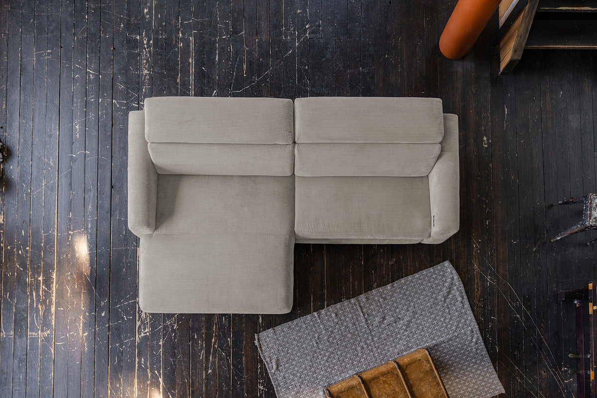 KAWOLA Sofa LAISKA Ecksofa Cord steingrau