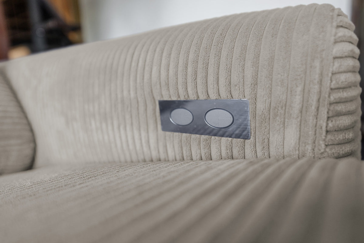 KAWOLA Sofa LAISKA Ecksofa Cord steingrau