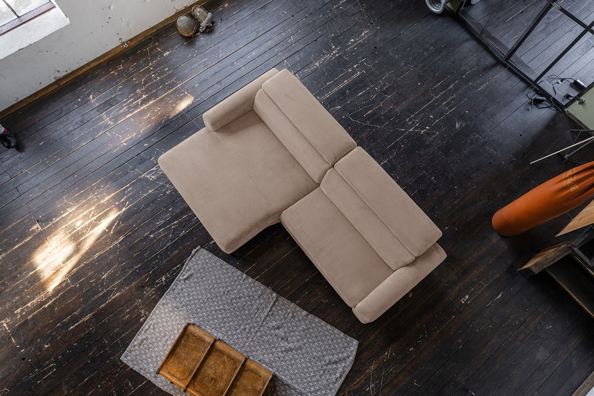 KAWOLA Sofa LAISKA Ecksofa Cord taupe