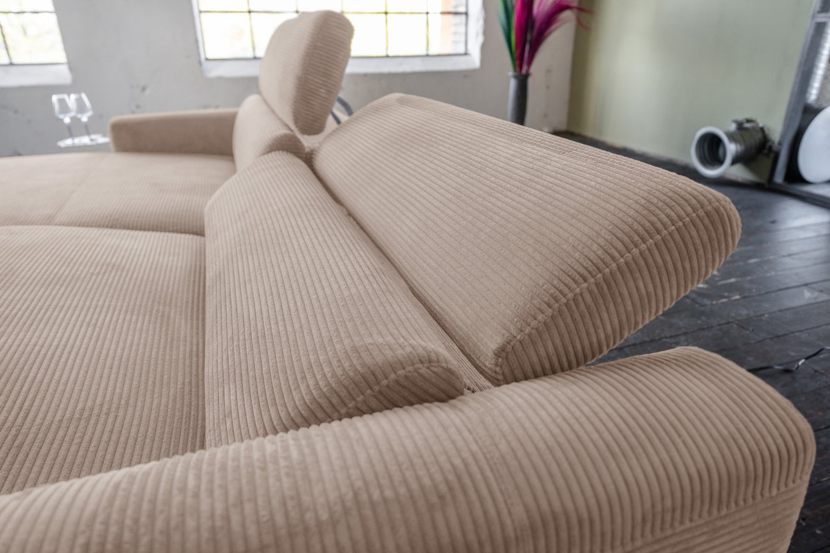 KAWOLA Sofa LAISKA Ecksofa Cord taupe